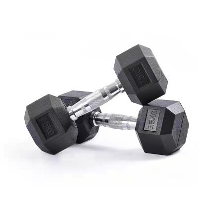 China MengYin Universal Dumbbells Gym Fitness Sets Free Weight Hex Rubber Dumbbells for sale