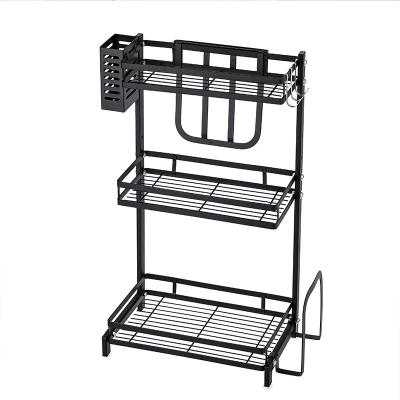 China Multi-Layer Kitchen Stainless Steel Storage Rack Chopsticks Shelf Condiment Viable Storage Shelf for sale