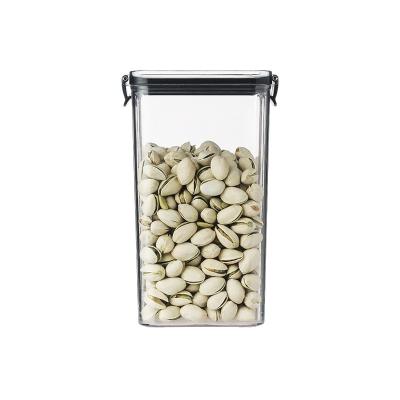 China Transparent Airtight Freshness Preservation Kitchen Square Jar Food Storage Grain Storage Jar Spice and Snack Jar for sale