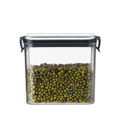 China Freshness Preservation Kitchen Square Transparent Whole Grain Airtight Jar for sale