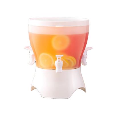 China WITH LID 2021 Hot Selling Cold Water Bucket Jug Rotating Large Capacity Separate Lemon Juice Kettle With 3 Faucets/Three Grids Household for sale