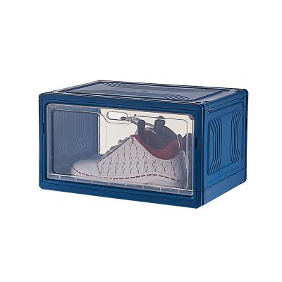 China Transparent Rectangular Foldable Shoe Box Storage Minimalist Plastic Shoe Box for sale