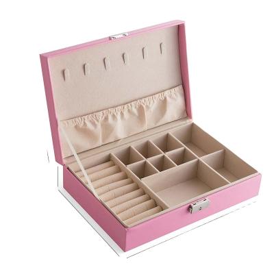 China Viable Jewelry Storage Box Can Be Customized Leather Necklace Ring Storage Organizer Storage Box for sale