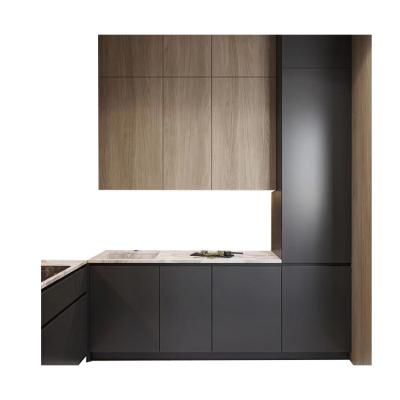 China Waterproof light luxury modern household kitchen with built-in solid wood sideboard against the wall for sale