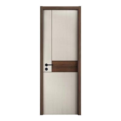 China Waterproof Classic Wood Interior Silent Door Design Interior PVC Room Solid Wood Panel Door for sale