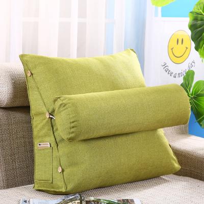 China Musical Triangle Sofa Cushion Filled Back Relief Lumbar Support Lower Backrest Pillow Cushion With Neck Roll for sale