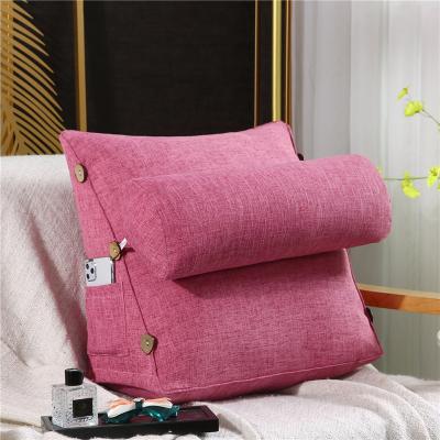 China Neck Body Support Triangle Washable Polyester Welding Bedside Cushion Soft Stuffed Bed Cushion Home Decor for sale