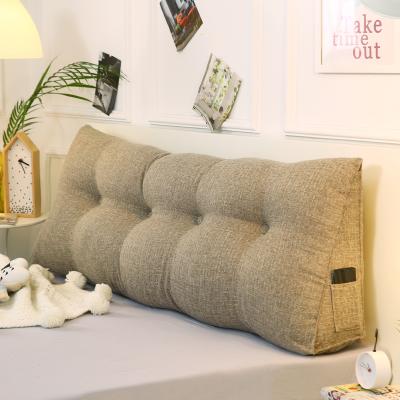 China Anti-pilling Large Wedge Bedside Pillow Cushion Multicolor Filled Soft Triangular Backrest Placing Bed Sofa Reading Cushion for sale