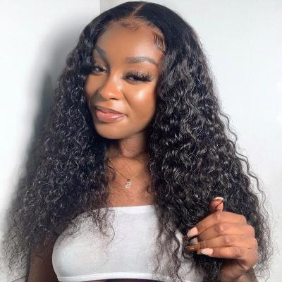 China Water Wave Lace Front Human Hair Water Wave Wigs Curly Curly Head Cover China Cheap Curly Curly Glueless 13x4x1 Lace Up Brazilian Hair Black for sale