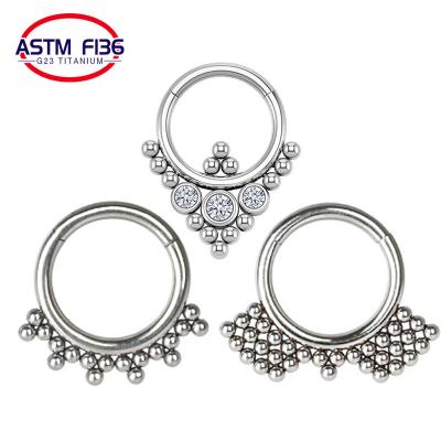 China Cute 316L Stainless Steel Jewelry Set Gemstones Nose Ring Hinged Earring Nipple Labret Rings Piercing Jewelry for sale