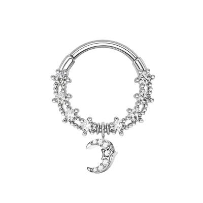 China Fashion Piercing Jewelry 316L Stainless Steel Nose Earrings Septum Rings Pendant Sexy Cute Hot Surgical Steel Circles for sale