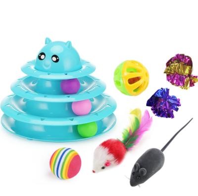 China Other Innovative Design 7 Pieces Set Self Healing Feather Interactive Mouse Cat Toy for sale