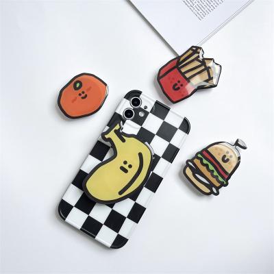 China Adjustable seren the hot selling custom banana burger poppings phone sockets epoxy acrylic griptok for sale