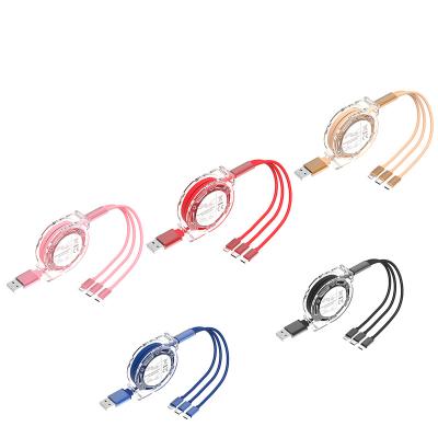 China MP3/MP4 Player 3ft 5V 2.4A 3 in 1 USB Type C Lightning Micro USB Cable Fast Charging Date Line for iPhone Huawei xiaomi for sale