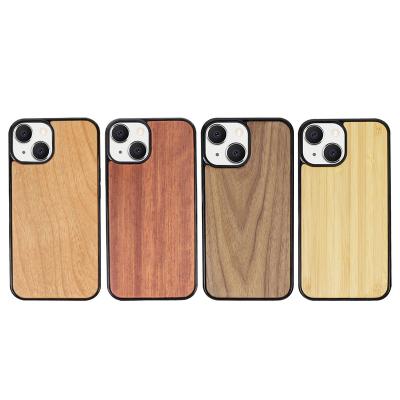 China Wholesale Phone Accessories Shockproof Logo Wood Phone Case Custom Made For iphone 13 14 for sale