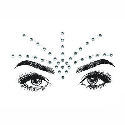 China Temporary 3d Rhinestone Face Tattoo Sticker Trendy Crystal Body Temporary Tattoo Sticker for sale