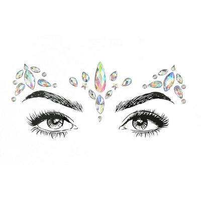 China Hot Sale Gem Rhinestone Sticker Temporary Wholesale Fashion Glitter Face Jewel Stickers for sale