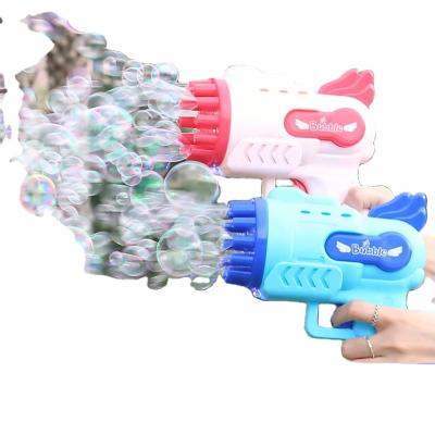 China 2022 Hot Sales Fan Soft Light And Built In Hot Automatic Bazooka Bubble Gun Soap Water Machine 12 Hole Mini Toy for sale