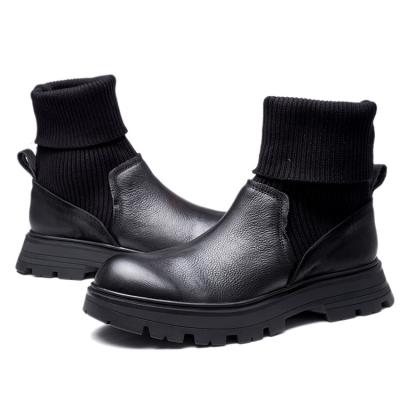 China 2021 Hot New Products Breathable Customized Roman Boots Cheap EVA Leather + Rubber Mens Leather Boots for sale