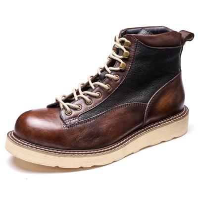 China Factory Supplier New Products Cheap Customized Breathable Wear Resistant Leather + Rubber Mens Boots for sale