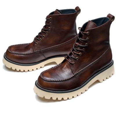 China Brand New Round Unique Mens Botanical Rubber Handmade Mens Ankle Boots tresemme Genuine Leather Cowboy Boots for sale