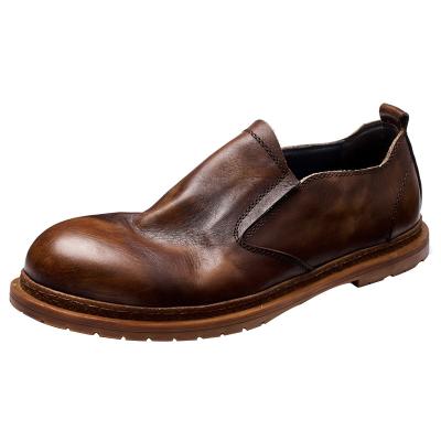 China New tresemme official high quality botanic round clerk loafers brown formal men's unique cowboy rubber western shoes for sale