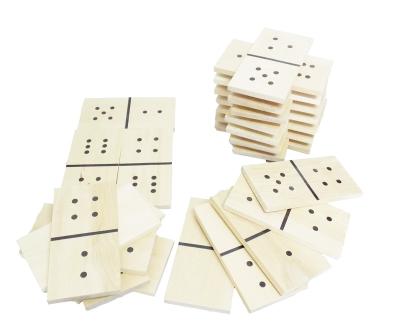 China 100% Nature wood safe material Classic Dominoes 28 Dominoes Set- 28 Pieces Domino Set  Wood Game Kid Learning Number for sale