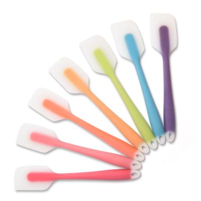 China Cute Long Viable Silicone Cake Cream BBQ Rubbing Rubber Spatula With Silicone Heads Set For Kitchen Home for sale