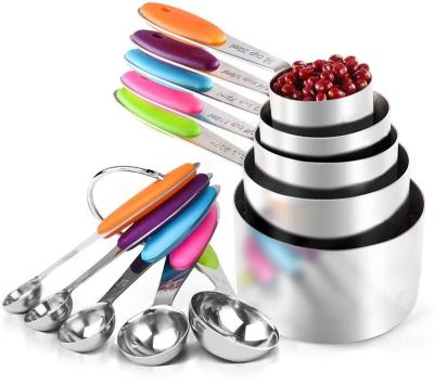 China 10 Pieces Viable Wholesale Metal Stainless Steel Tools Measuring Cups And Spoons for sale