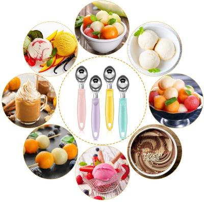 China Durable Comfortable Grip Handle Spoon Professional Grade Stainless Steel Cookies Scoop Spoon For Gelato Cookie Dough Sorbet for sale