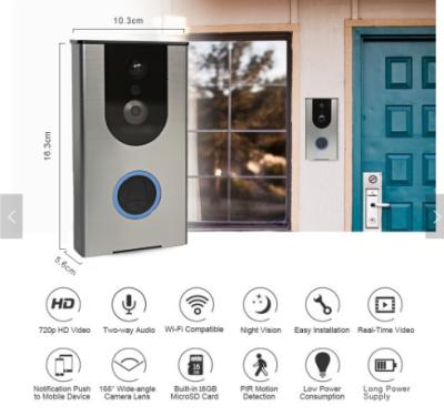 China Wireless 120m home doorbell , intelligent wireless doorbell digital doorbell for home 1080p wifi smart doorbell with cam for sale