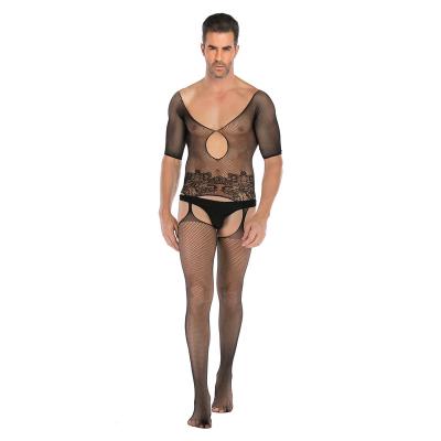 China LIERSU1 Mesh Spandex Uniform Temptation Clothing Men's Sexy Open File Nylon Male Sexy Lingerie LIERSU1 Erotic Costume for sale