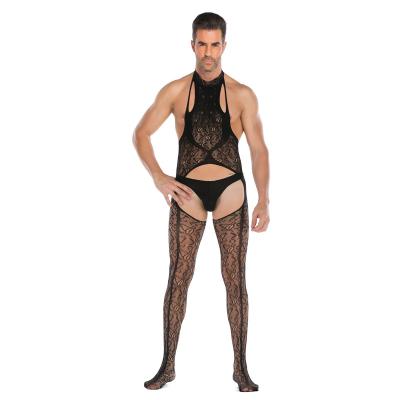 China Mesh Uniform Temptation Clothing Men's Sexy Male Sexy Nylon Open File Spandex Lingerie LIERSU10 One-Piece Erotic Costume for sale