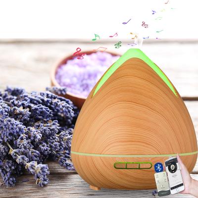 China Hotel Dark Wood Charcoal Grain Aroma Diffuser with BT Music Speaker 400ml Waterless Auto-Ultrasonic Diffuser, 4 Timer Settings for sale