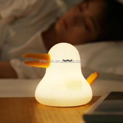 China Modern unique cute rechargeable silicone USB bird kiwi bird newcomers LED night light for bedroom nursery for sale