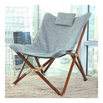 China Wholesale Chinese Import High Quality Wooden Outdoor Furniture Butterfly Foldable Canvas Deck Chair With Storage Bag for sale