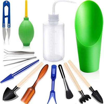 China Mini 13 Pieces Gardening Transplanting Garden Tool Kit for Miniature Succulent Gardening Plant (Green/Black/Blue) for sale