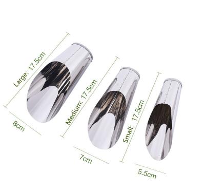 China Bonsai Soil Soil Scoop Set Metal Stainless Steel 3 Pcs Garden Hand Scooper (Large/Middle/Small) Large/Middle/Small for sale