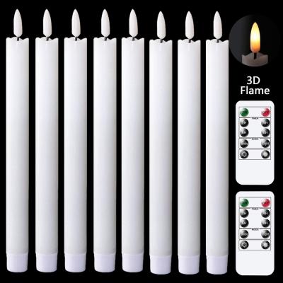 China Home Decoration Flameless Ivory Taper Candles Twinkle 10 Button Remote Control For Decorating Christmas Wedding Party for sale