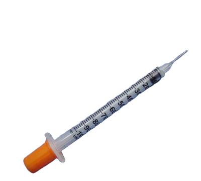 China Single use disposable syringe 1ml insulin with U-100/40 needle for sale