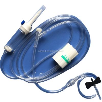 China Disposable disposable iv infusion set with precise flow regulator with 22g needle with Y port for sale