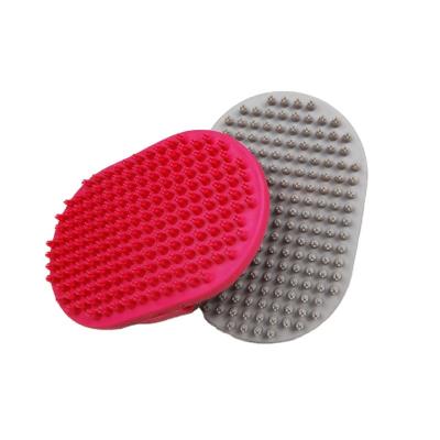 China Stocked Wholesale Customized Rubber Color Dog Bath Brush for sale