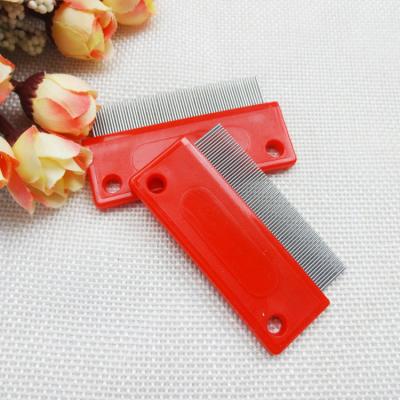 China Viable Brand Color OEM Plastic Handle Lice Remove Tool Metal Nit Comb for sale