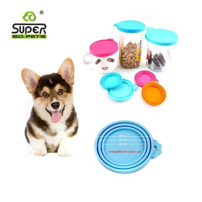 China New Viable General Size Silicone Pet Food Can Cover Dog Food Box Lids for sale