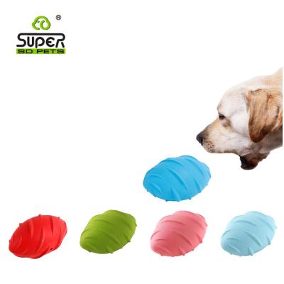 China Sustainable New Design Sound Rubber Rugby Toy For Dog for sale