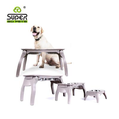 China Design Super Durable Plastic Collapsible Dog Dog Diner Double Bowl Design for sale