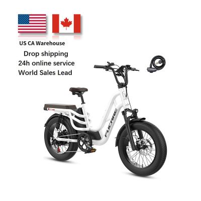 China Dropshipping FUCARE 48V 20Ah 50km/h Aluminum Alloy Warehouse Electric Bicycle 20Inch Fat Tire 750W Electric Mountain Bike EU/USA for sale