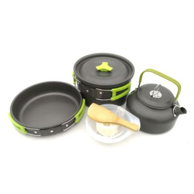 China light & Portable Outdoor Portable Hardwork Anodized Aluminum Cookware Sets for sale