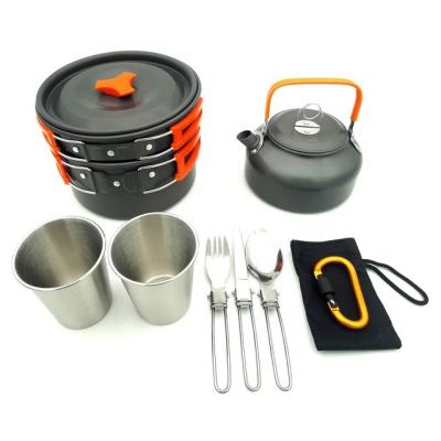 China light & 1-2 Persons Portable Light Duty Camping Cookware Portable Pot Pan for sale