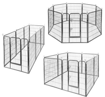 China Amazon Easy Assembly Basics Foldable Black Metal Pet Playpen for sale